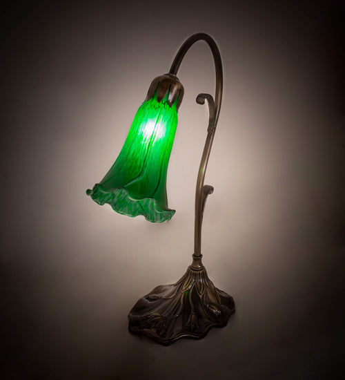 15" High Green Tiffany Pond Lily Accent Lamp