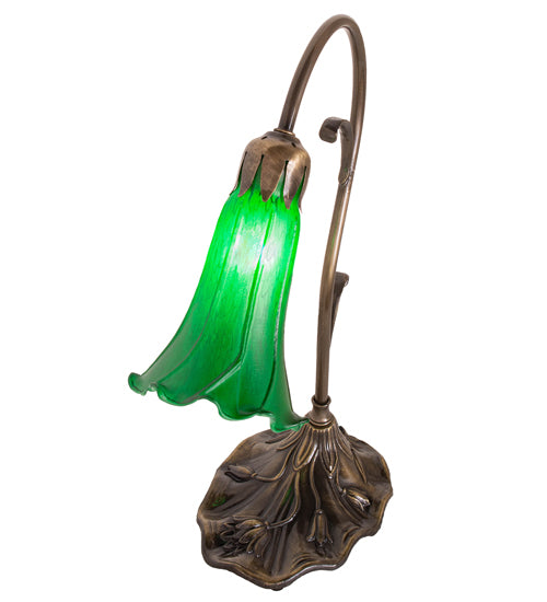 15" High Green Tiffany Pond Lily Accent Lamp