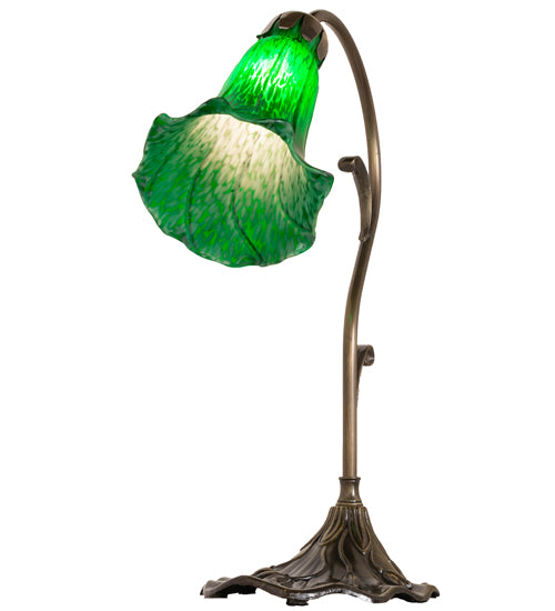 15" High Green Tiffany Pond Lily Accent Lamp