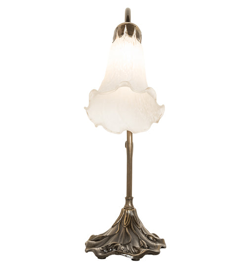 15" High White Tiffany Pond Lily Accent Lamp