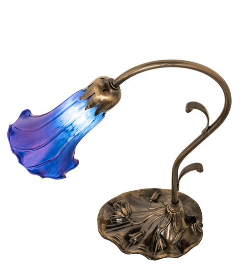 15" High Blue Tiffany Pond Lily Accent Lamp