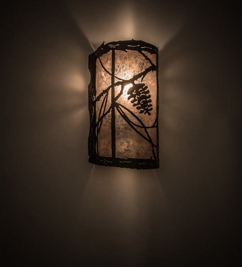 8" Wide Whispering Pines Left Wall Sconce