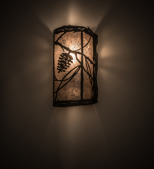 8" Wide Whispering Pines Right Wall Sconce