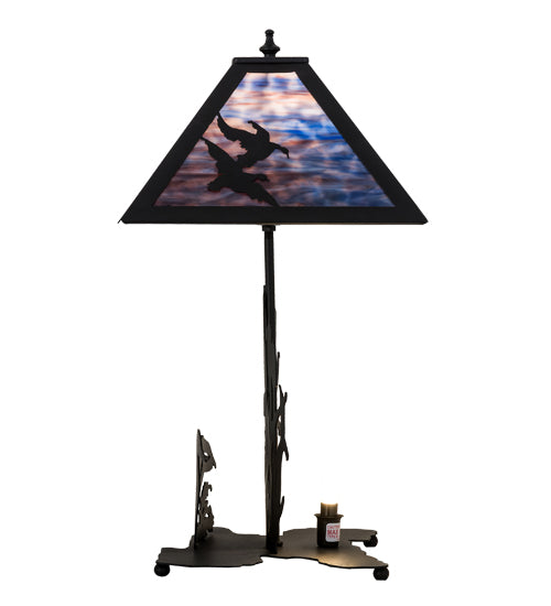 21" High Ducks In Flight W/Lighted Base Table Lamp