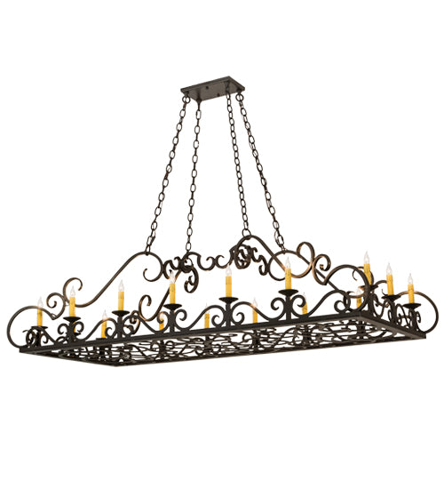 66"L Carlotta 16 Lt Oblong Chandelier