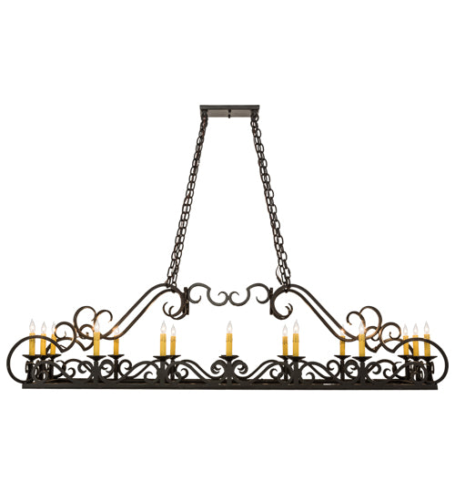 66"L Carlotta 16 Lt Oblong Chandelier