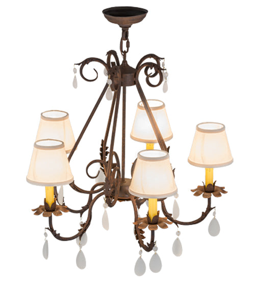 25"W Chantilly 5 Lt Chandelier