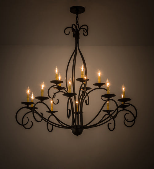 48"W Sienna 15 Lt Two Tier Chandelier