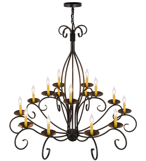 48"W Sienna 15 Lt Two Tier Chandelier