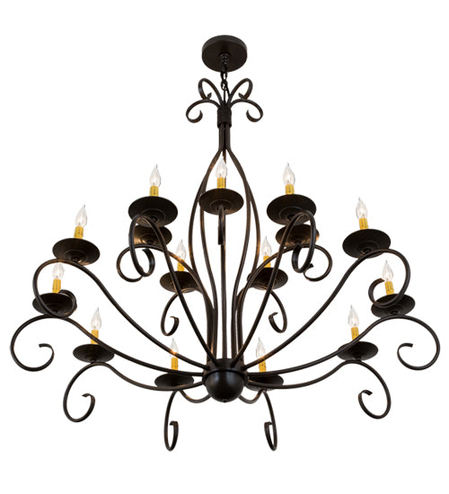 48"W Sienna 15 Lt Two Tier Chandelier