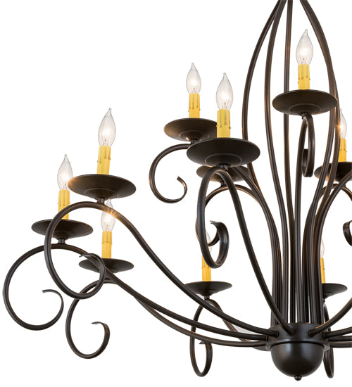 48"W Sienna 15 Lt Two Tier Chandelier