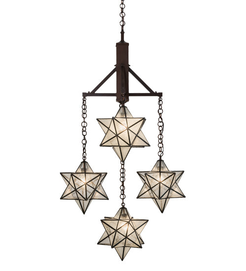 30"W Moravian Star 5 Lt Chandelier