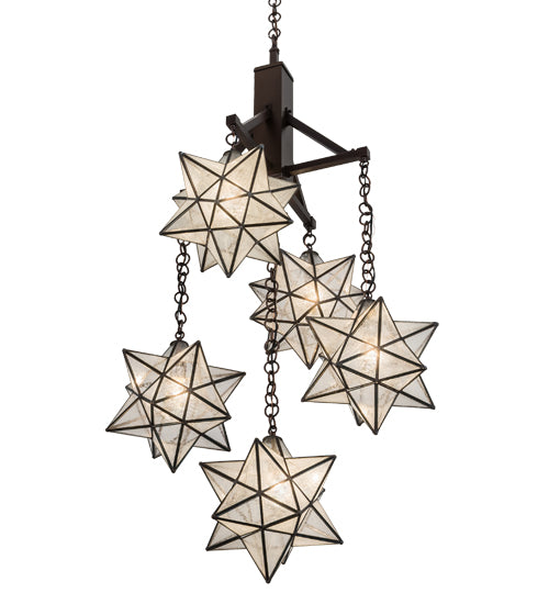 30"W Moravian Star 5 Lt Chandelier