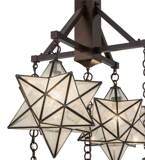 30"W Moravian Star 5 Lt Chandelier