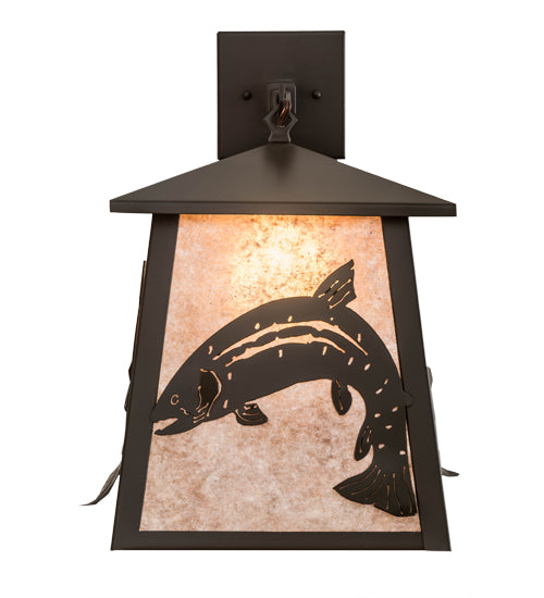 15" Wide Stillwater Leaping Trout Hanging Wall Sconce