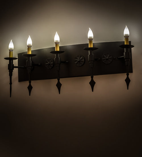 36" Wide Warwick 5 Light Wall Sconce