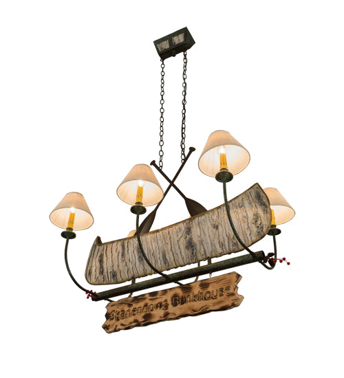 36"L Personalized Canoe 6 Lt Chandelier