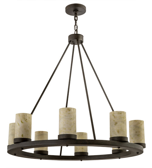 36"W Loxley Jadestone 8 Lt Chandelier