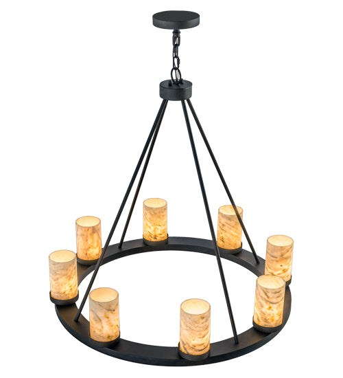 36"W Loxley Jadestone 8 Lt Chandelier