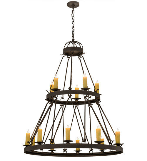 48"W Lakeshore 15 Lt Two Tier Chandelier