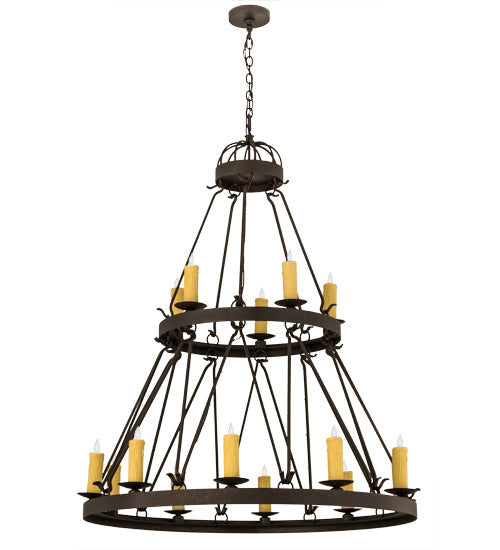 48"W Lakeshore 15 Lt Two Tier Chandelier