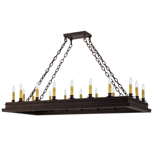 48" Long Mezek 18 Light Oblong Chandelier