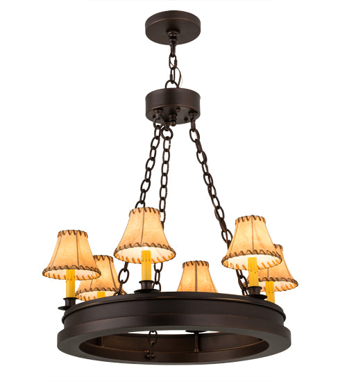 28"W Sullivan Ranch 6 Lt Chandelier