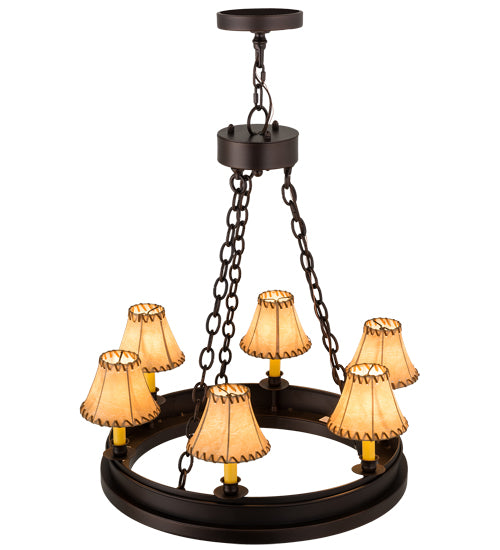 28"W Sullivan Ranch 6 Lt Chandelier