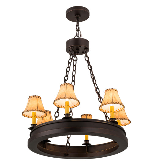 28"W Sullivan Ranch 6 Lt Chandelier