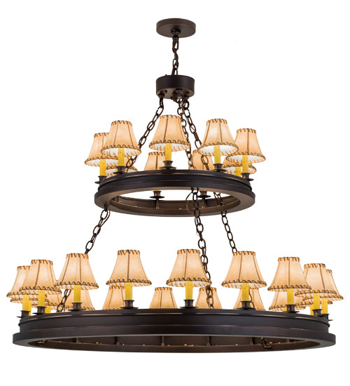 51"W Sullivan Ranch 27 Lt Two Tier Chandelier