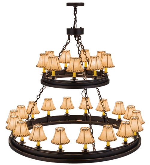 51"W Sullivan Ranch 27 Lt Two Tier Chandelier