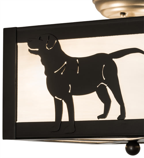 12"Sq Labrador Retriever Flushmount