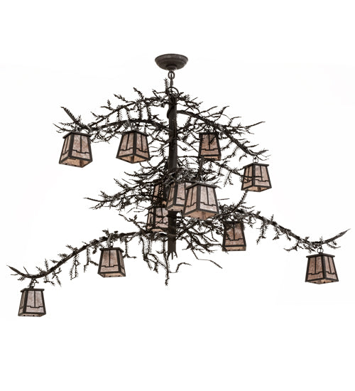 48"W Pine Branch Valley View 12 Lt Chandelier