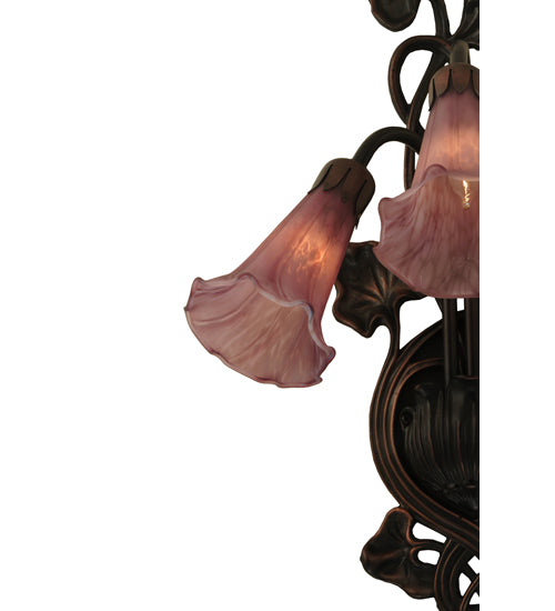 10.5"W Lavender Pond Lily 3 Lt Wall Sconce