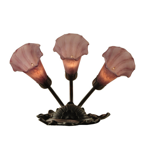 10.5"W Lavender Pond Lily 3 Lt Wall Sconce