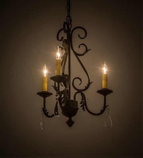 18" Wide French Elegance 3 Light Chandelier