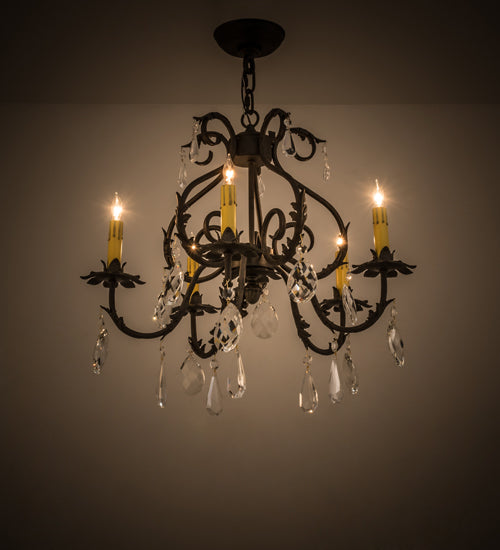 24" Wide Chantilly 5 Light Chandelier