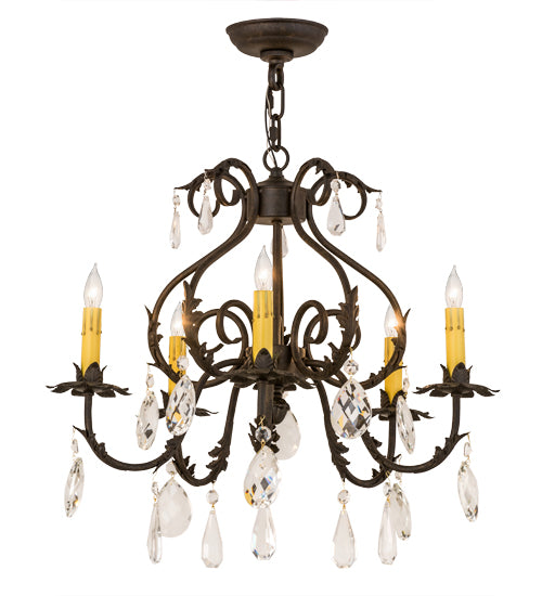 24" Wide Chantilly 5 Light Chandelier