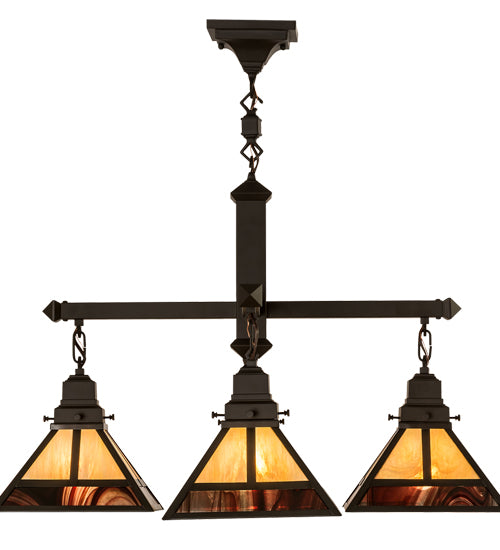 30"Sq "T" Mission 4 Lt Chandelier