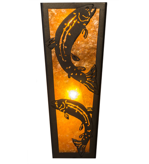 5" Wide Leaping Trout Wall Sconce