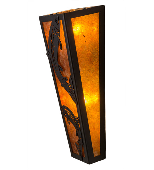 5" Wide Leaping Trout Wall Sconce