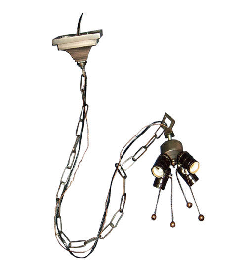 Mission 4 Light Pullchain Hanging Fixture