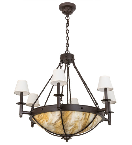 36"W Freya 6 Lt Chandelier