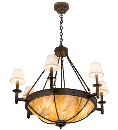 36"W Freya 6 Lt Chandelier