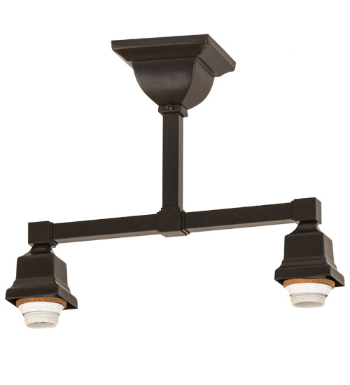 15"L Timeless Bronze 2 Lt Semi-Flushmount Hardware