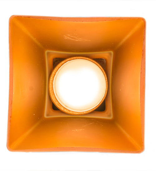 5"Sq Bungalow Frosted Amber Flushmount