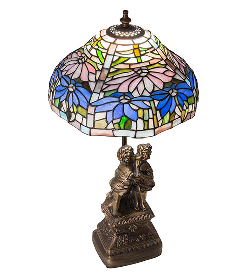 23" High Tiffany Poinsettia Accent Lamp