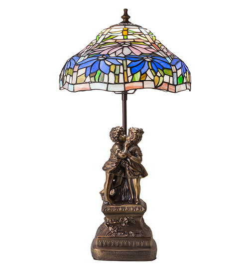 23" High Tiffany Poinsettia Accent Lamp