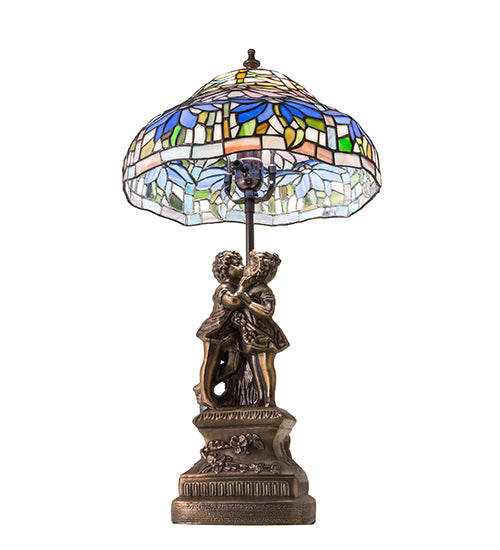 23" High Tiffany Poinsettia Accent Lamp