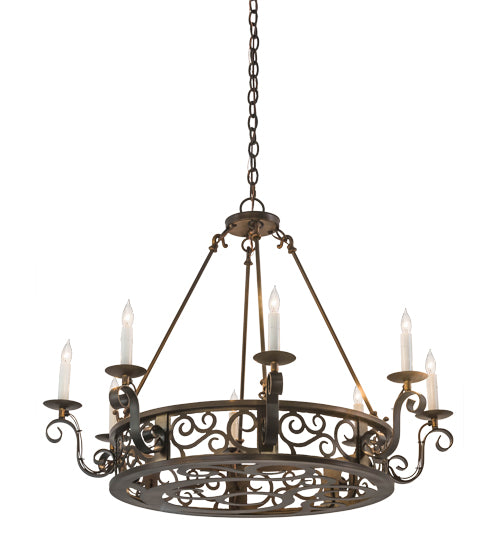 36"W Delano 8 Lt Chandelier